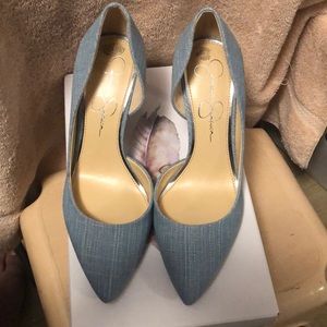 Jessica Simpson Light Blue soft denim pumps